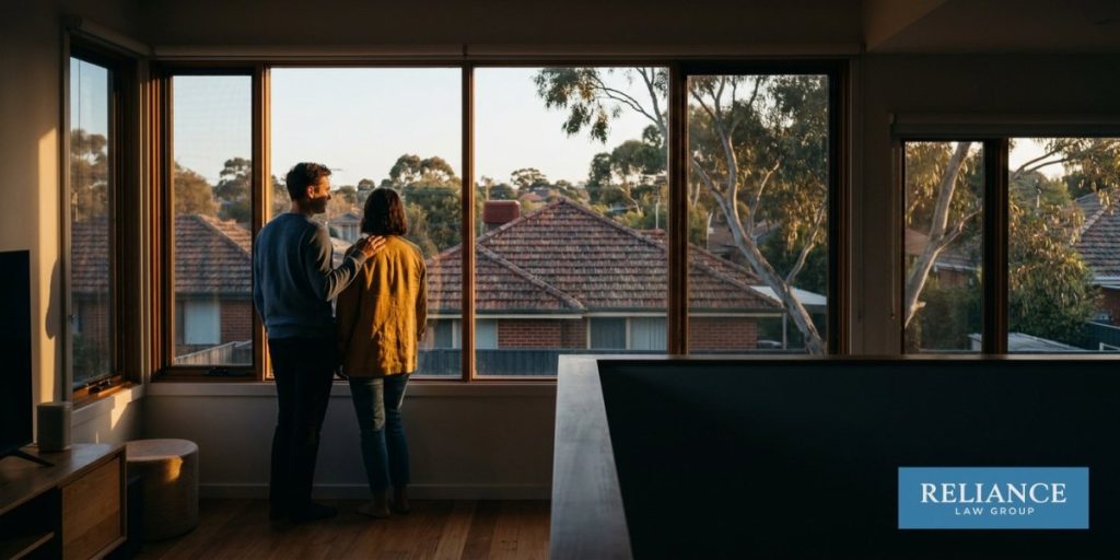 Schedule 3 Waivers: Applying Onshore After Your Visa Has Expired A couple at a window looking over an Australian suburb, representing an onshore partner visa application